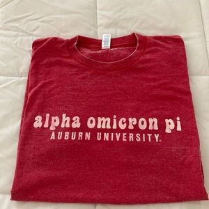 AOII Majenta distressed T-shirt